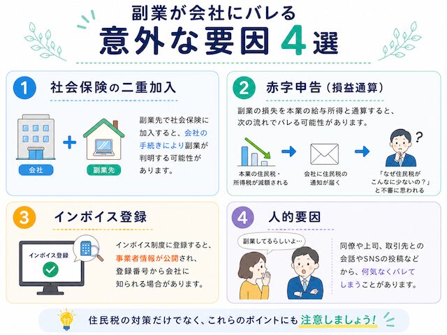 副業が会社にバレる意外な要因４選